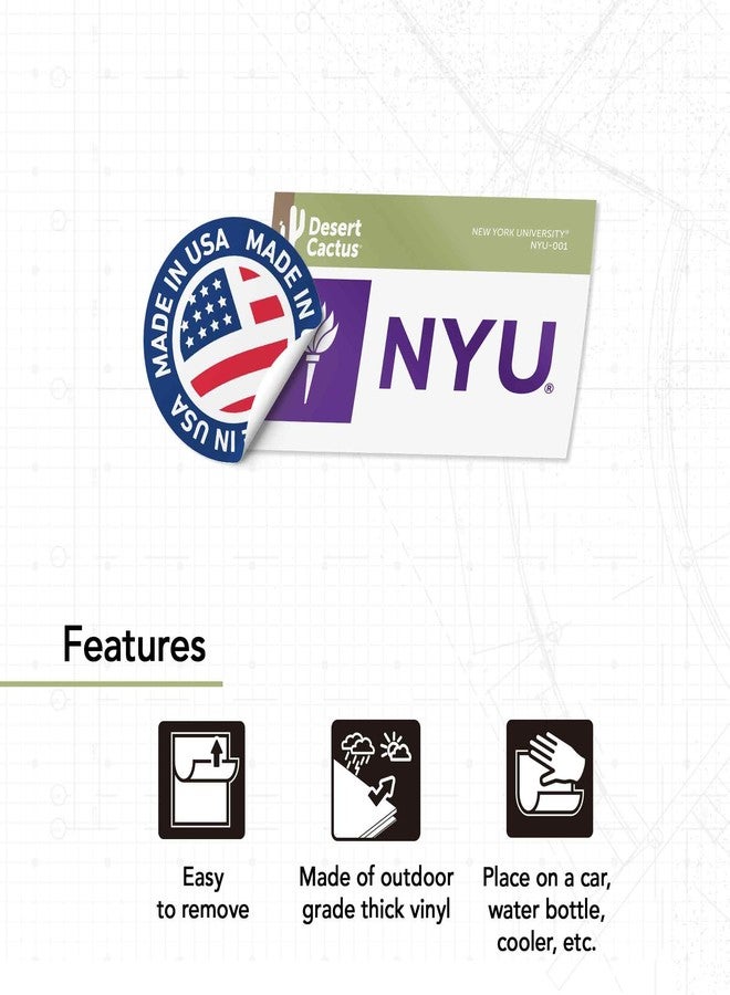 Desert Cactus New York University Sticker NYU Violets Vinyl Decal Laptop Water Bottle Car Scrapbook (IND 001) - Image 4