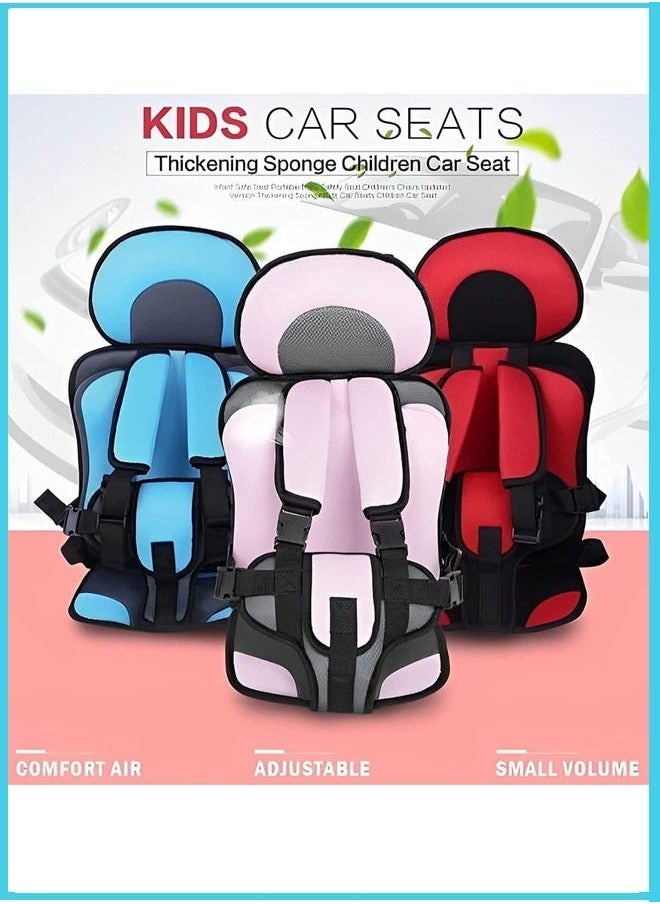 MIXDE - High-quality Skin-friendly, Breathable, And Convenient Baby Car Seat Safety Kids Portable Carrier Booster Seat Chair in Car / Portable baby safety Car Seat Thickening Cotton Seats Realeos Pink - Image 1