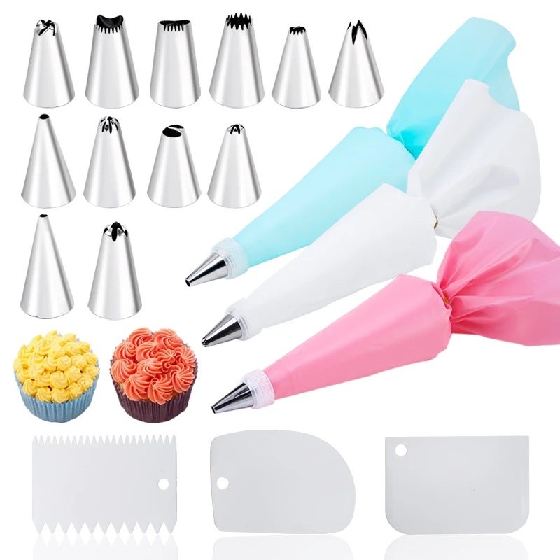 Stainless Steel Decorating Nozzle Set Cake Decorating Tool Cream Glue Decorating Nozzle Eva Decorating Bag Thickened - Image 2