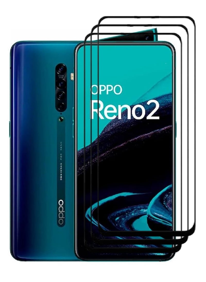AINA 3 Pieces Tempered Glass Screen Protector 5D Designed For Oppo Reno2 Full Glue Edge to Edge Full Screen Coverage And Bubble Free - Image 1