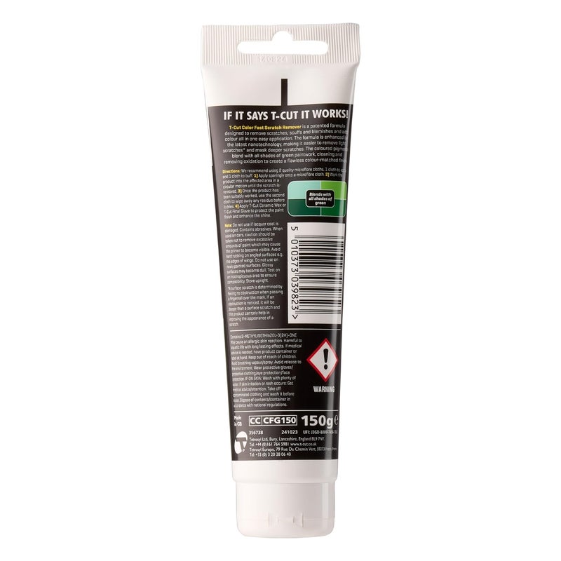 T-Cut Colour Fast Green Car Wax Polish Scratch Remover Colour Enhancer - 150g * 6 Colours Available - Image 2