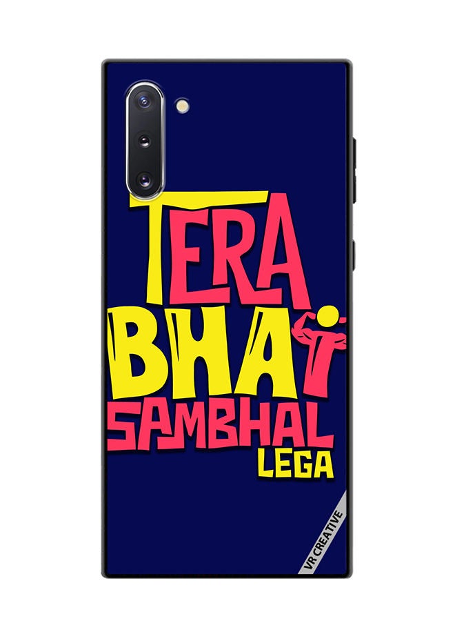 VR CREATIVE Protective Case Cover For Samsung Galaxy Note10 5G Tera Bhai Sambhal Lega Hindi Quots Design Multicolour - Image 1