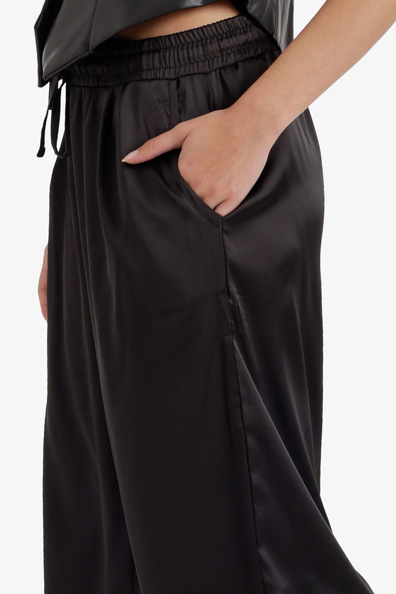 Carina Wide-Leg Satin Pants - Image 4