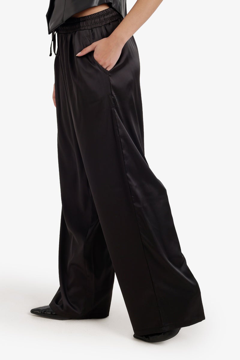 Carina Wide-Leg Satin Pants - Image 2