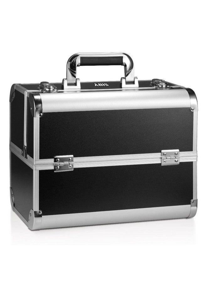 SIBY Aluminum Alloy Makeup Box/ Organizer Case With 5 Compartments - Waterproof, Durable, And Portable Cosmetic Box- Black - Image 1