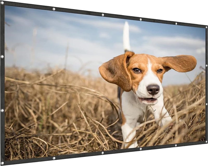 Vilro 150 inch Projector Screen,4K 16:9 Portable Eyelet Premium Video Foldable Projection for HD Home Theater Cinema Anti-Crease Indoor Outdoor Office Classroom (332 cm (W) x 187 cm (H)) - Image 1