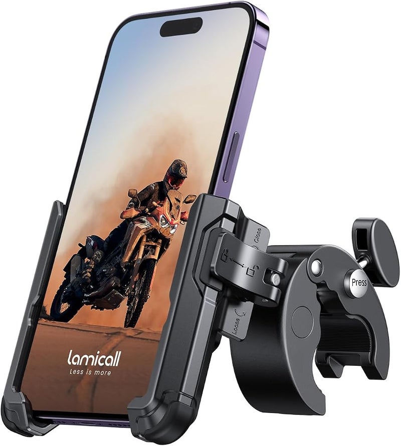 Lamicall Motorcycle Bike Phone Mount, 1s Lock Bike Phone Holder - Image 1