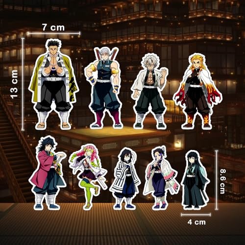 Deep Print Acrylic Demon Slayer Hashira Set Fridge Magnet Set of 9 || Waterproof || Glass Finish - Image 2