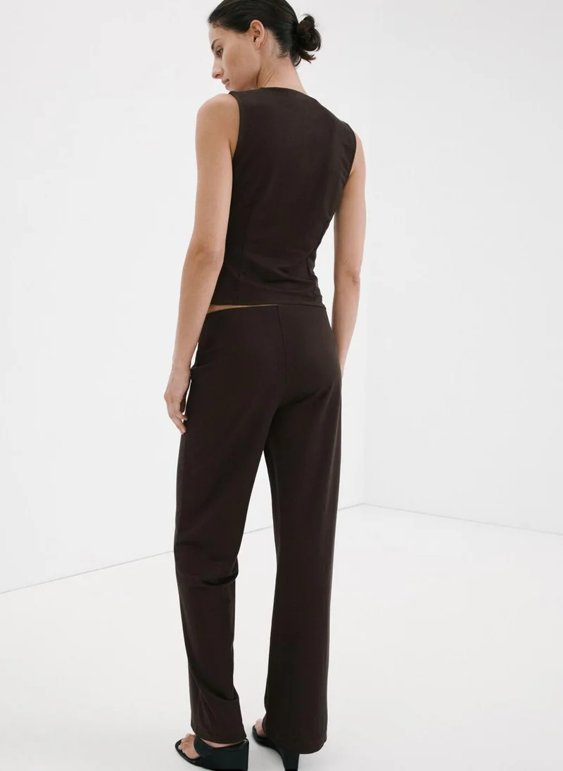 مانجو Straight Mid-Rise Trousers