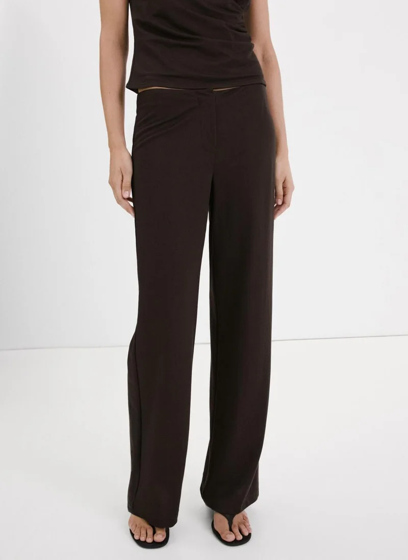 مانجو Straight Mid-Rise Trousers