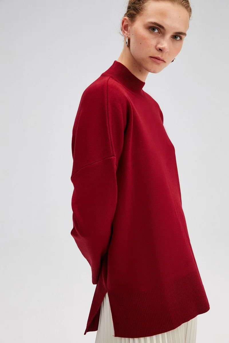 Touche High Collar Basic Knitwear Sweater