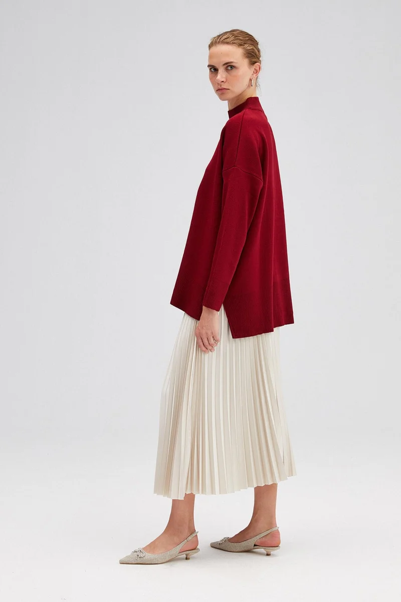 Touche High Collar Basic Knitwear Sweater