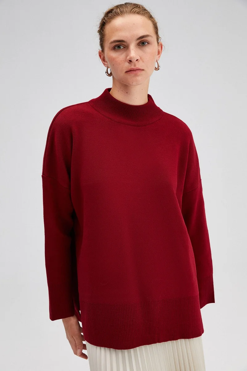 Touche High Collar Basic Knitwear Sweater