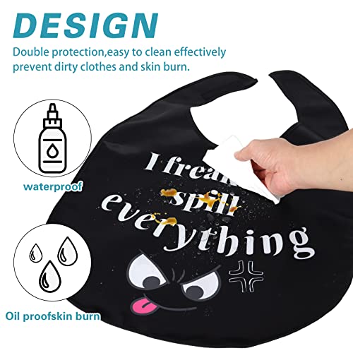Maziky Funny Adult Bibs for Eating Man Women Elderly, Washable Clothing Protectors Bib for Adults Senior Citizens (I freaking spill everything) - Image 4