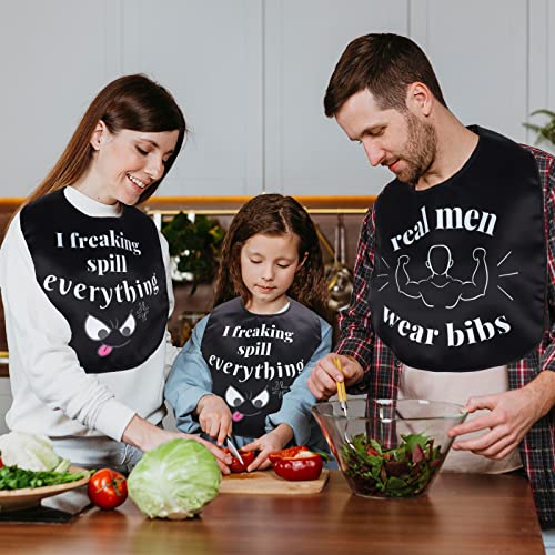 Maziky Funny Adult Bibs for Eating Man Women Elderly, Washable Clothing Protectors Bib for Adults Senior Citizens (I freaking spill everything) - Image 5