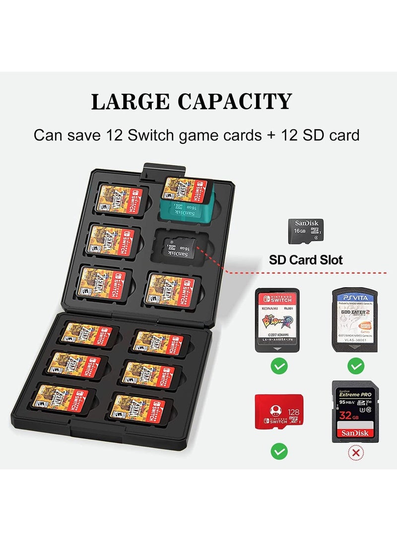 Game Card Case for Nintendo Switch/SD Cards, Storage 12 Switch Game Cards Portable Holder Pretty Lovely Hard Shell with Snap Closure,Switch/SD Game Card Box Game Peripheral Accessories  - Image 2
