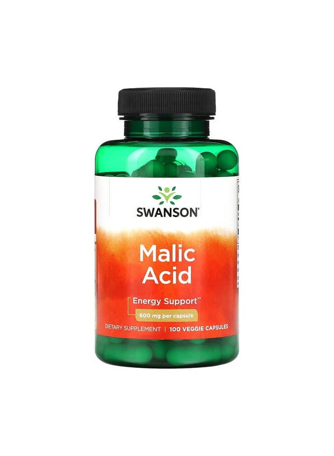 حمض الماليك، 600 ملغ، 100 كبسولة نباتية