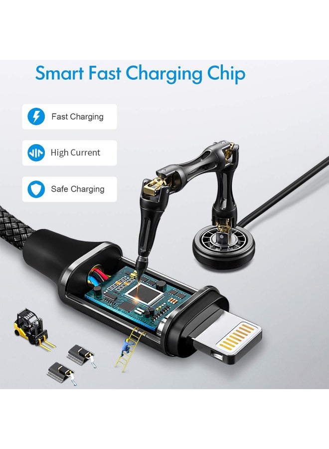 EZRA كابل شحن سريع 20 وات PD بطول 1 متر من Type-C إلى Lightning - مضفر من النايلون، نقل بيانات عالي السرعة 480 ميجابت في الثانية، موصل معدني متين، شحن سريع لأجهزة iPhone 14/13/12/11/X/SE/iPad، تصميم قوي مضاد للكسر - DC-286 - Image 2