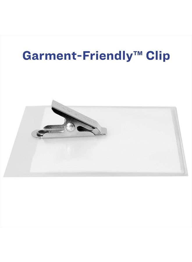 Avery Clip Name Badges, Print or Write, 2.25" x 3.5", 100 Inserts & Badge Holders with Clips (74461) - Image 4