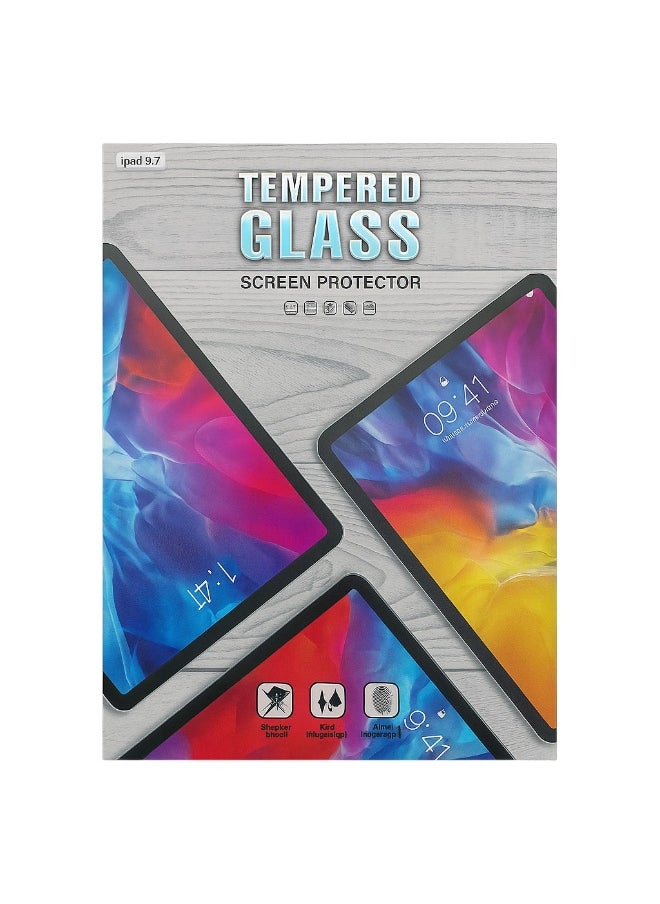 iPad 9.7 Inch Clear Tempered Glass Screen Protector – Scratch & Shock Resistant – Apple Pencil & Full Touch Support
