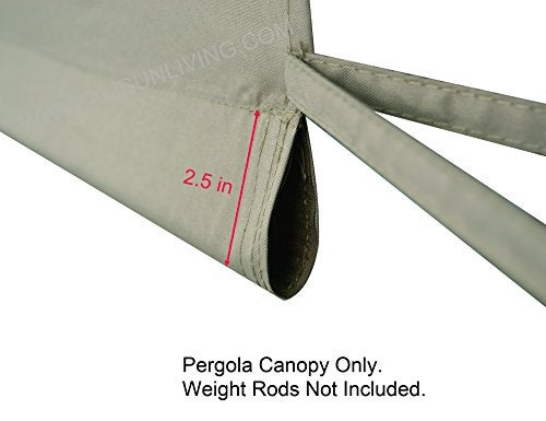 ALISUN Universal Replacement Canopy Top for 8' x 10' Pergola Structure - Beige (size: 194" x 88") - Image 4