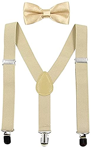 CLOTHERA Beige Suspender and Bow Tie Set with jute matched Hat for Kids 1yrs to 4yrs - Image 3