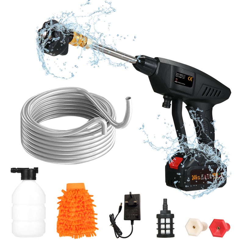 Cordless Pressure Washer: Waterproof Material, Dual Water Inlet Methods - 3 Adjustable Water Types, 6-In-One Sprinkler for Car Washing, Garden Watering, Daily Cleaning - Image 1
