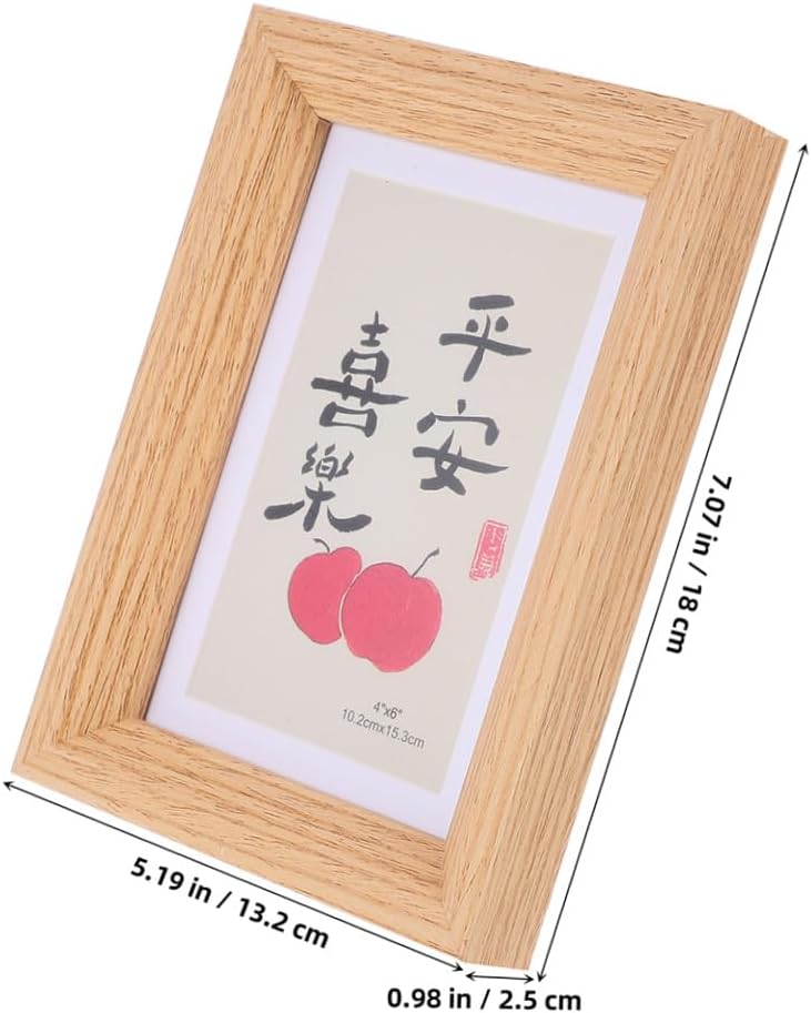 Wooden Photo Frame 6-inch Mdf Natural Wood Color Vertical Horizontal Desktop Picture Display for Home Bedroom Décor Photo Holder for 10x15cm - Image 2