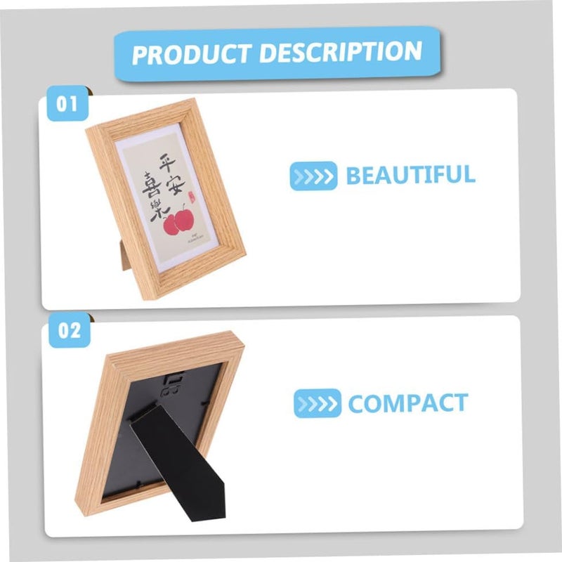Wooden Photo Frame 6-inch Mdf Natural Wood Color Vertical Horizontal Desktop Picture Display for Home Bedroom Décor Photo Holder for 10x15cm - Image 5