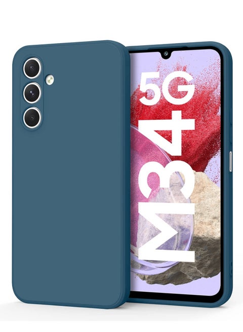 غطاء خلفي أنيق من السيليكون TPU لهاتف سامسونج جالاكسي M34 5G – تصميم نحيف، ناعم وسلس – أزرق داكن