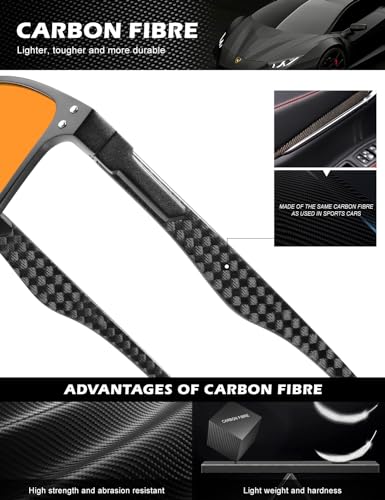 ANYLUV Blue Light Glasses Men/Women, Gaming Blue Light Blocking Glasses, Relieve Eyestrain-Carbon fiber Black/Rivets - Image 3