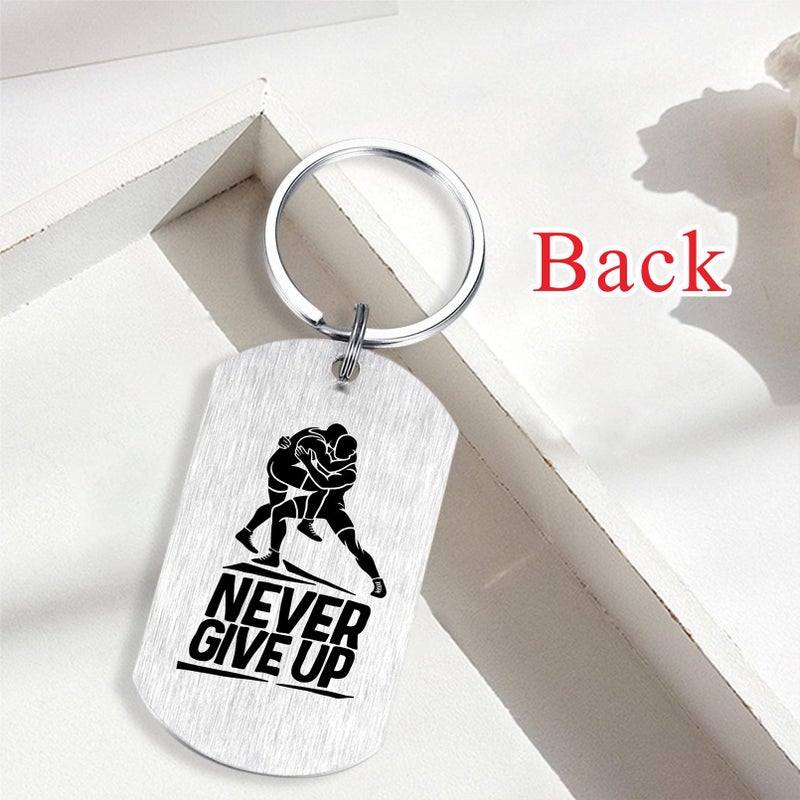Alotozo Wrestling Gifts for Teen Boys - Never Give Up Wrestler Keychain - Wrestler Gifts for Teenage Boys, Athletes, Sons, Grandsons - Image 4