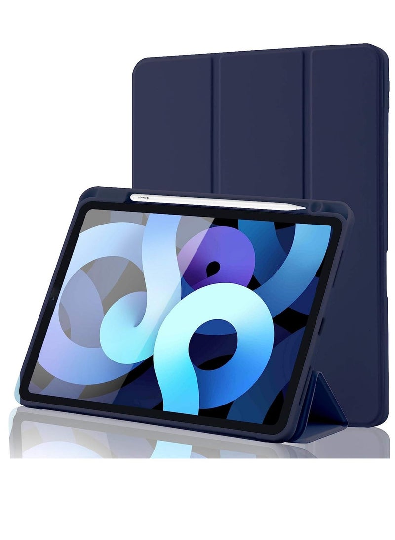 iPad Air 4 Case 2020, iPad Air 4th Generation Case with Pencil Holder [Full Body Protection + Apple 2nd Pencil Charging and Auto Wake/Sleep] Smart Stand Cover Case - Image 1