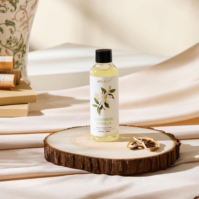 Airkeep Reed Diffuser Oil Refill/Cashmere Vanilla/3.38ozï¼ˆ100ml/1 Pack/Scented Oil Refill for Reed Diffuser Home Fragrance for Bedroom, Bathroom Office Home Decor - Image 4