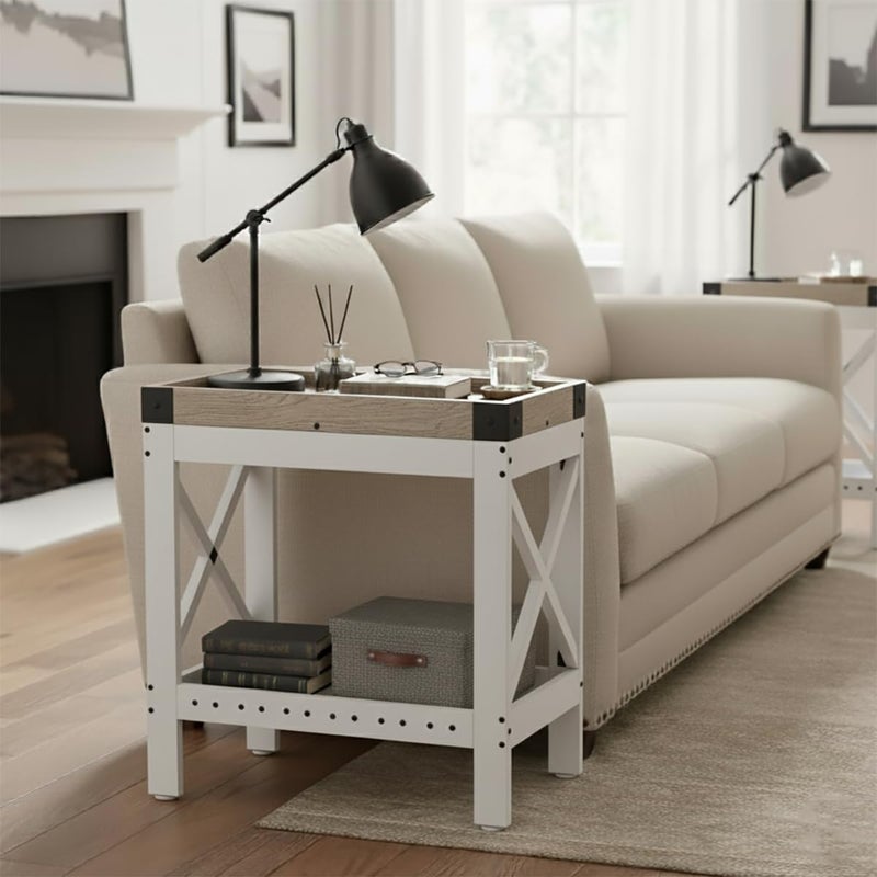 ZEXVIDA Narrow Side Table, End Table,Sofa Side Table, End Table Nightstand for Bedroom, Living Room, Small Spaces - Image 2