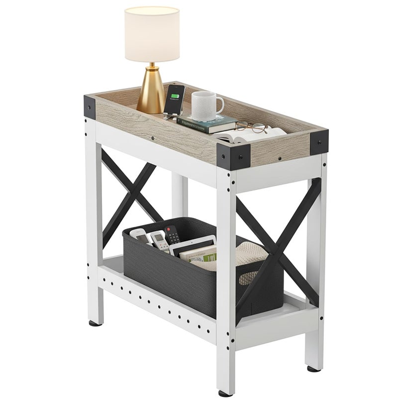 ZEXVIDA Narrow Side Table, End Table,Sofa Side Table, End Table Nightstand for Bedroom, Living Room, Small Spaces - Image 1
