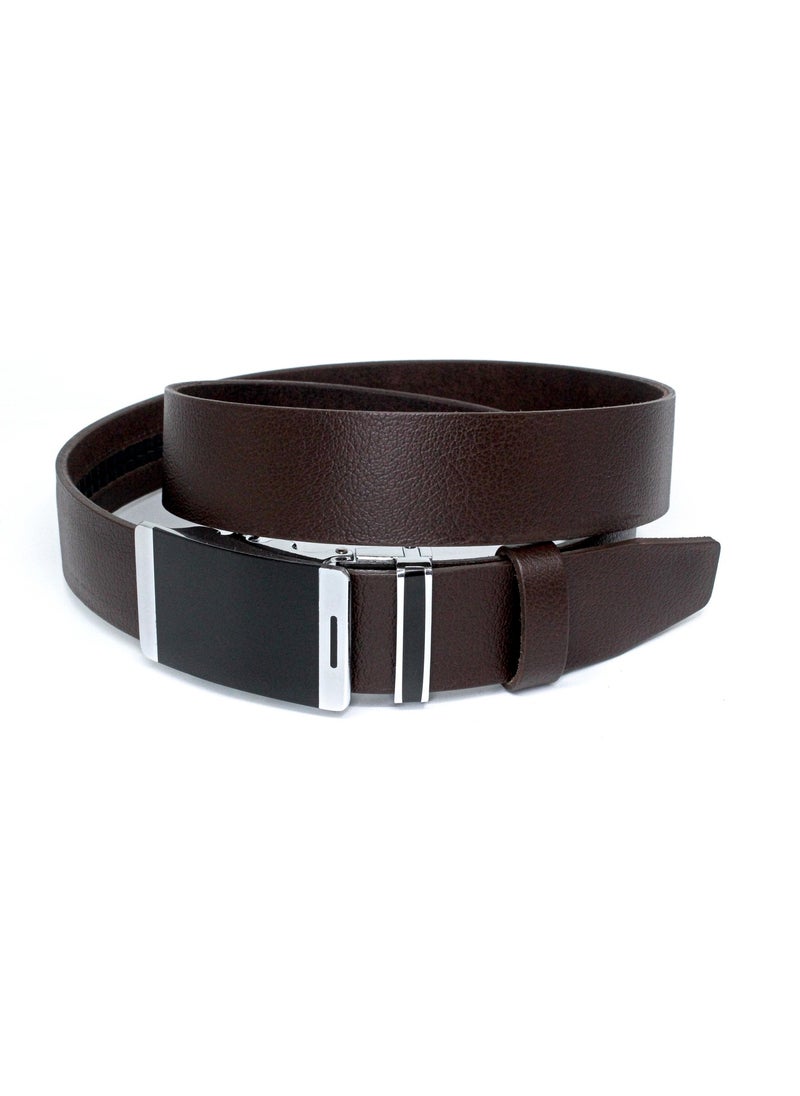 Automatic Buckle Non-Hole Buffalo Leather Classic Men's Belt 3.5cm Brown - pzsku/ZD8F7C489ADA6C8D9B81BZ/45/_/1731226193/28ede839-247c-4817-8558-df6b64656c94