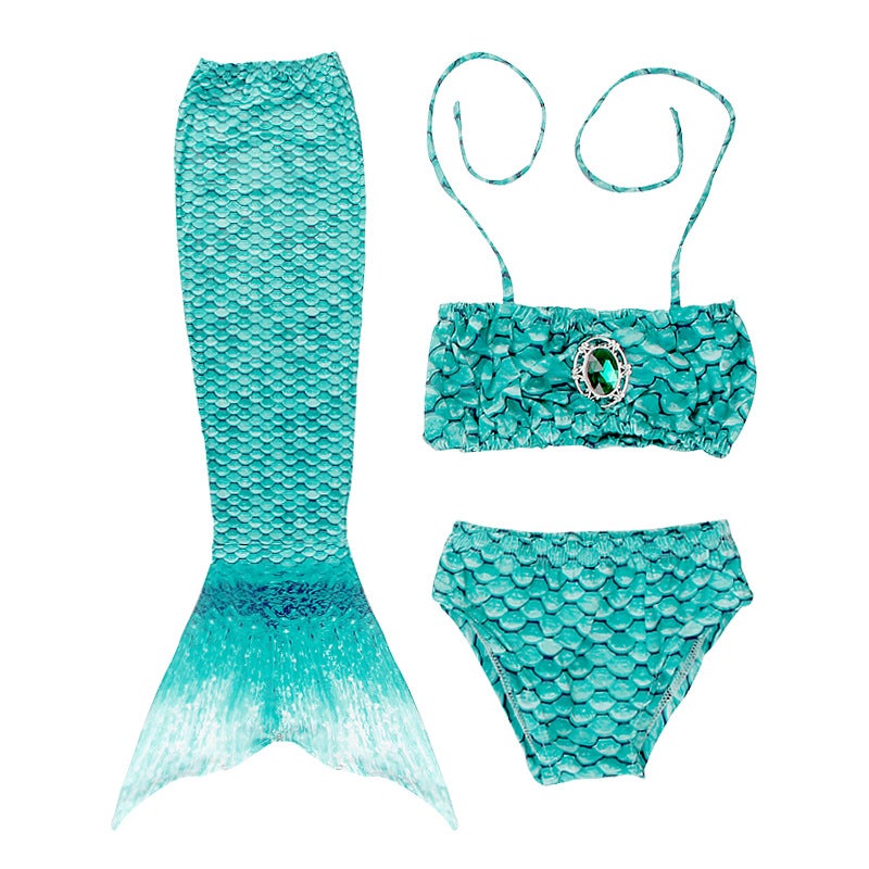 Generic Childrens mermaid swimsuit wholesale tail kids bikini suit girls baby swimming clothes can wear flippers MRY-005-C (skirt underwear bra) 