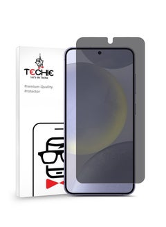 Techie HD Privacy Tempered Glass Screen Protector for Samsung Galaxy S24 Plus 2024 - Anti Bubbles 9H Hardness 0.33 mm Rounded Edges Easy Installation  - Image 1