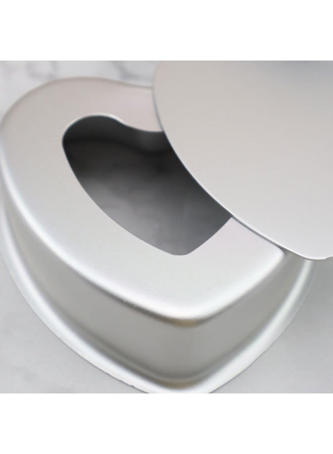 2PCS Heart Shaped Cake Pans with Removable Bottom 4 & 6 Inch DIY Nonstick Cake Push Pan Cheese Cake Tray for Wedding Birthday - Image 3