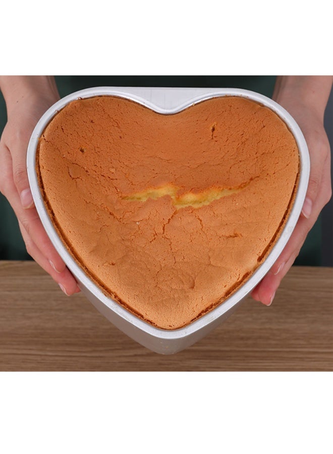 2PCS Heart Shaped Cake Pans with Removable Bottom 4 & 6 Inch DIY Nonstick Cake Push Pan Cheese Cake Tray for Wedding Birthday - Image 5