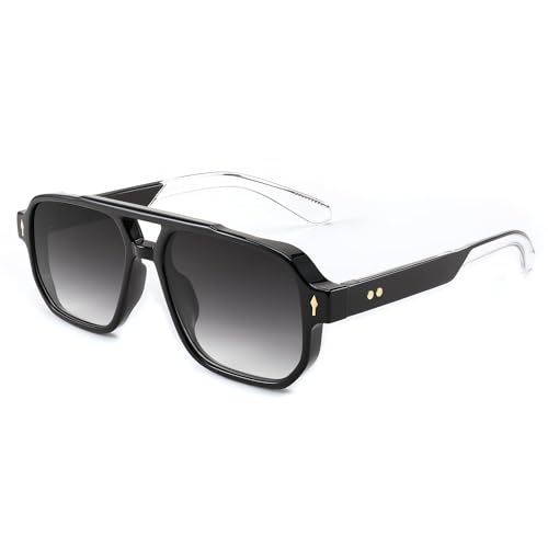 Karsaer Retro Square Aviator Sunglasses Women Men,70S Vintage Rectangle Uv400 Sun Glasses E1120,Non-Polarized - Image 1
