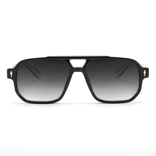 Karsaer Retro Square Aviator Sunglasses Women Men,70S Vintage Rectangle Uv400 Sun Glasses E1120,Non-Polarized - Image 2
