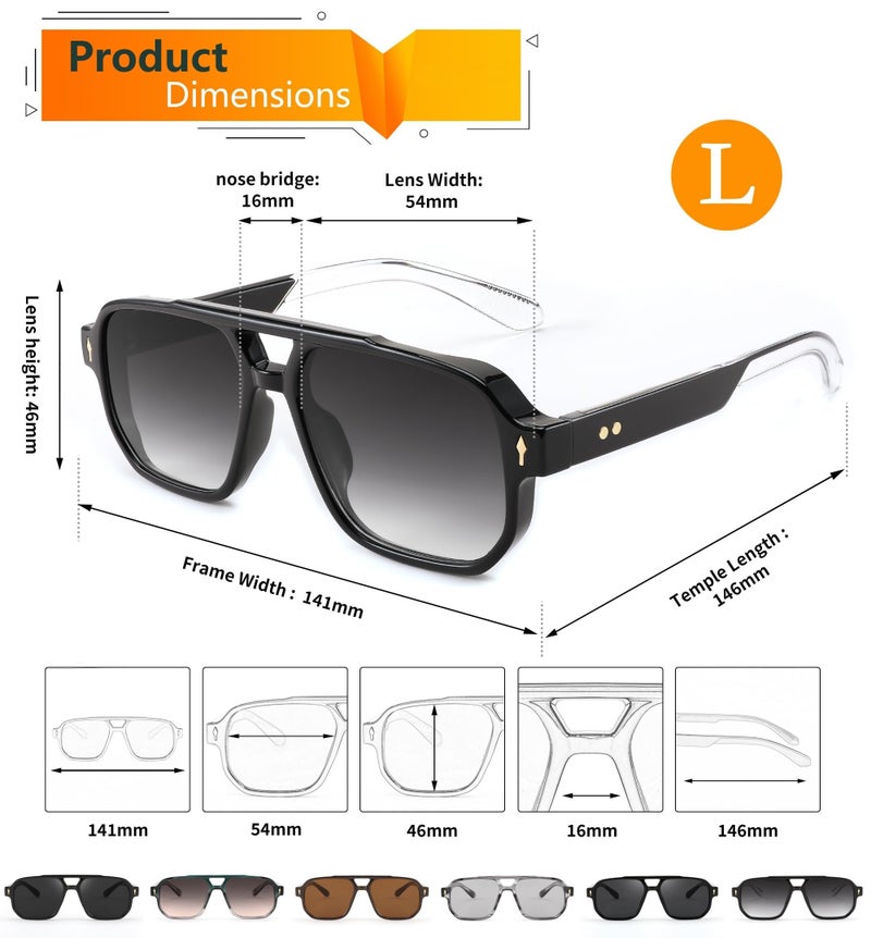 Karsaer Retro Square Aviator Sunglasses Women Men,70S Vintage Rectangle Uv400 Sun Glasses E1120,Non-Polarized - Image 5
