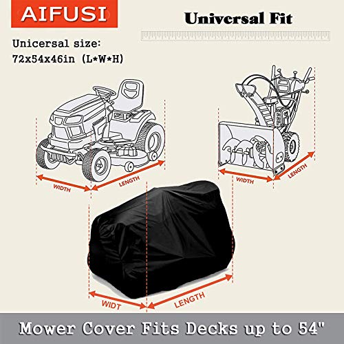AIFUSI Riding Lawn Mower Cover Waterproof Garden Tractor Cover Heavy Duty Fits Decks up to 54’’, Large Premium Riding Lawn Tractor Cover Outdoor UV Resistant Protection, Universal Size - Image 2