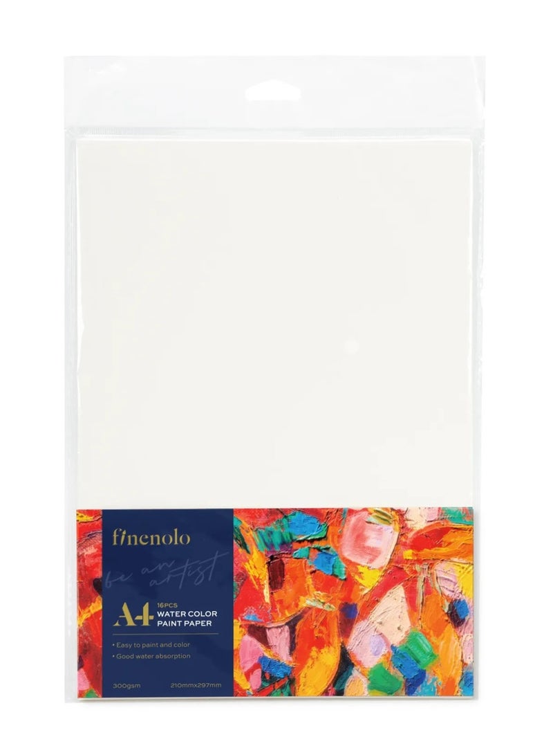 Deli ورق ألوان مائية بحجم A4 مكون من 16 قطعة بسمك 300 جرام لكل متر مربع - Image 1