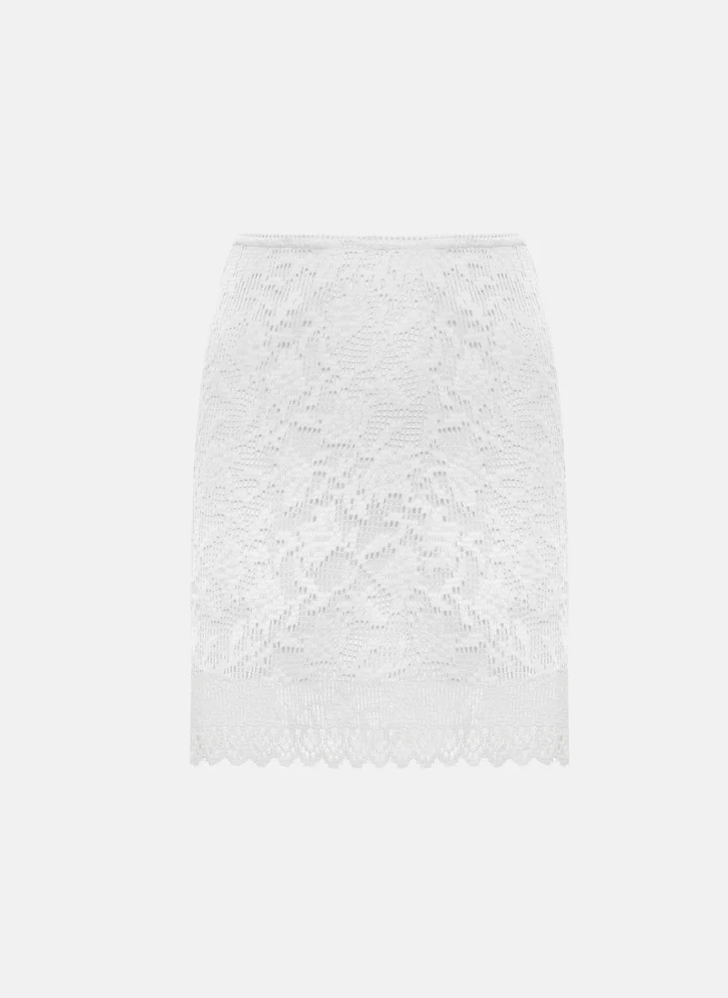 Lichi Straight-cut knitted mini skirt