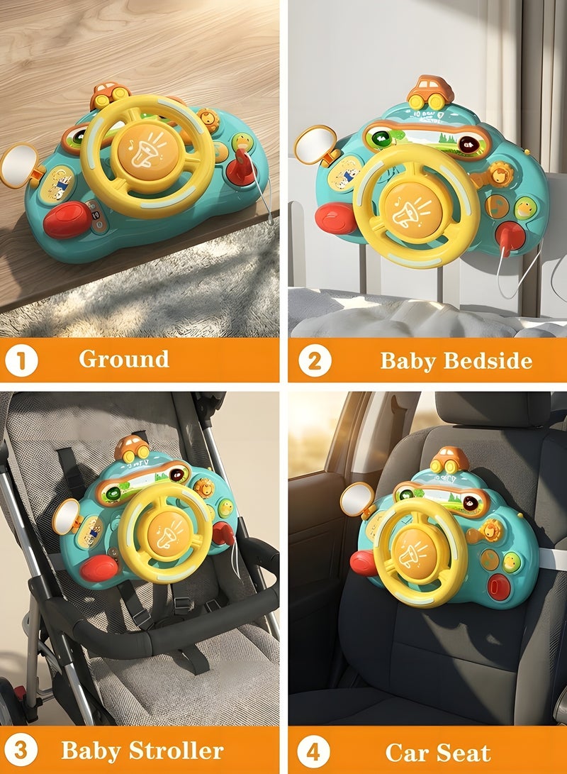 Beauenty Steering Wheel Toy with Lights Music,Toddler Steering Wheel Toy Baby Interactive Learning Toy for Boys Girls Toddler 6 - 36 Months,Car Seat Steering Wheels Toys,Turn and Learn Driver Toy - Image 4