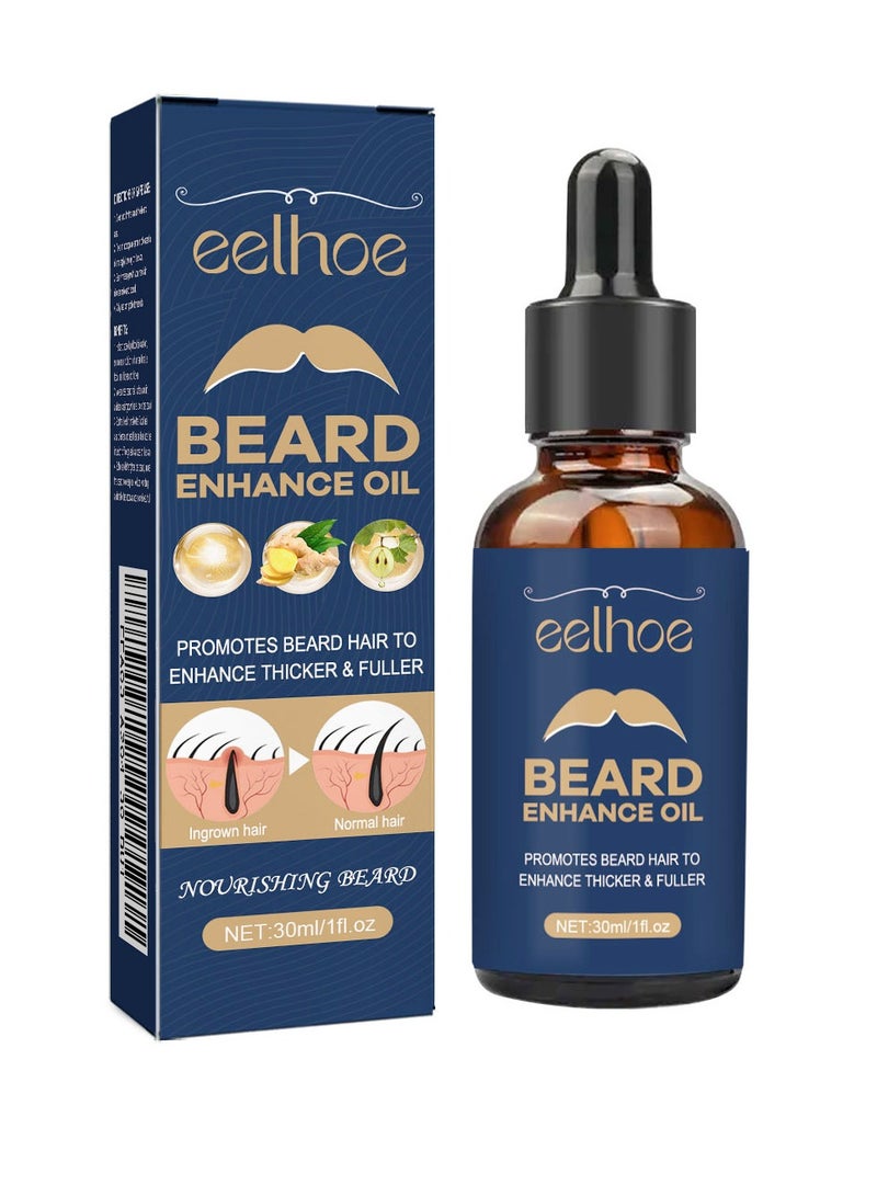 إيلهو زيت نمو اللحية مع الكافيين البيوتين ، زيت اللحية ، تحفيز مصل نمو اللحية لعلاج شعر الوجه ، تعزيز نمو الشعر للرجال هدية لحية ذكورية سميكة كاملة أطول 30 مل - Image 1