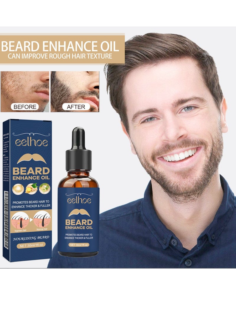 إيلهو زيت نمو اللحية مع الكافيين البيوتين ، زيت اللحية ، تحفيز مصل نمو اللحية لعلاج شعر الوجه ، تعزيز نمو الشعر للرجال هدية لحية ذكورية سميكة كاملة أطول 30 مل - Image 3